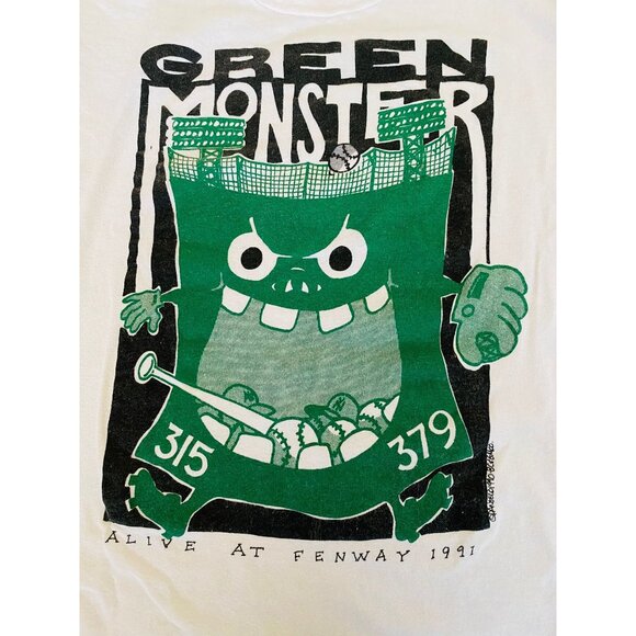 Vintage Boston Red Sox Green Monster T-shirt, Large, 1991, Alive at Fenway - Picture 10 of 10
